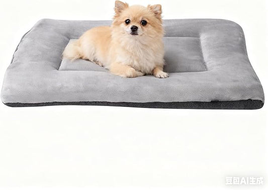 Dog Bed Plush Dog Crate Pad 24" x 18" Kennel Pad Machine Washable Entire Cat Crate Beds Double Sided Pet Cushion