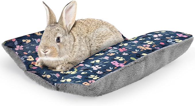 Rabbit Bed 15"X14"Thickened and Soft Bunny Bed Washable Cuddle Cushion Plush Mat Double-Sided Plush Small Pet Flop Mat Cotton Pillow for Rabbit
