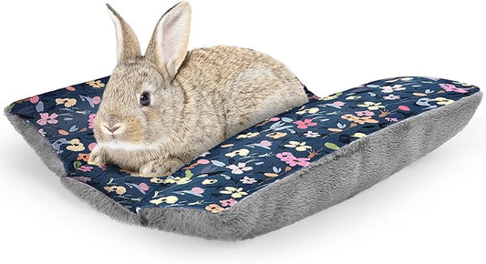 Rabbit Bed 15"X14"Thickened and Soft Bunny Bed Washable Cuddle Cushion Plush Mat Double-Sided Plush Small Pet Flop Mat Cotton Pillow for Rabbit