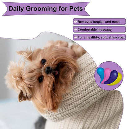 Gentle Grooming Puppy Brush with Gift Box ， Fit for Small Dog ， Yorkie, Shih Tzu, Maltipoo, Maltese and Pomeranian ，Toy Poodle Accessories, Soft Bristle (Glitter Rose Red)