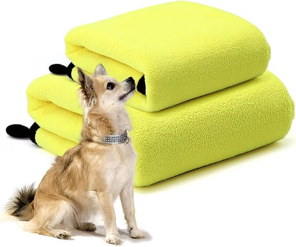 pawstrip 2 Pcs Dog Bath Towel Super Absorbent Puppy Drying Towel Microfiber Pet Grooming Towels for Medium Small Dogs Quick Dry Doggy Blanket, 55''x28'' and 24''x12''