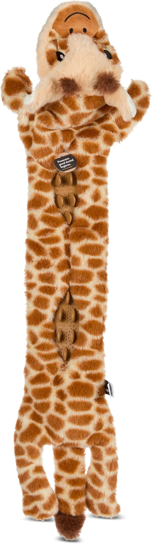 Smithsonian Longamals Giraffe Plush Dog Toy – 30" Crinkle & Squeaky, Stuffing-Free Interactive Tug Toy for Medium & Large Dogs