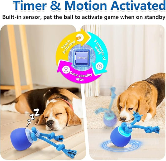Interactive Dog Toys with Motion Activated, Squeaky Dog Toy Active Rolling Ball for Puppy and Medium Dogs, USB Rechargeable