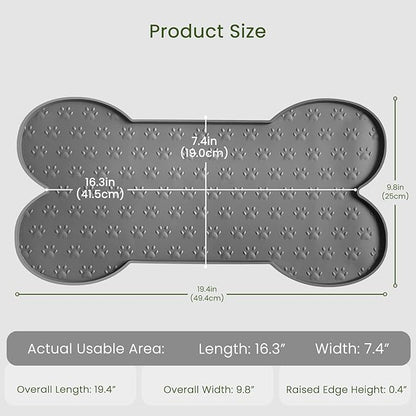 Dog Food Mat Anti-Slip Silicone Dog Bowl Mat Thicker Pet Placemat Waterproof Cat Feeder Pad with Raised Edge Puppy Kitten Feeding Mats Suitable Small Medium-Sized Dogs Cats Eating Tray