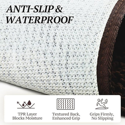 VIVAGLORY Dog Door Mat Absorpmax Dog Rug for Muddy Paw, Mat for Muddy Paw Door Indoor Floor Entryway, Waterproof Washable & Water Absorbent Dirt Trapper, 35" × 25", Brown