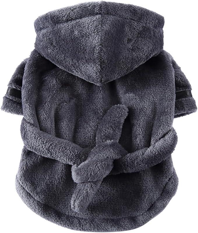 Luxury Soft Flannel Pajamas Puppy Quick Drying Bath Robe Super Absorbent Towel for Small Dogs & Cats