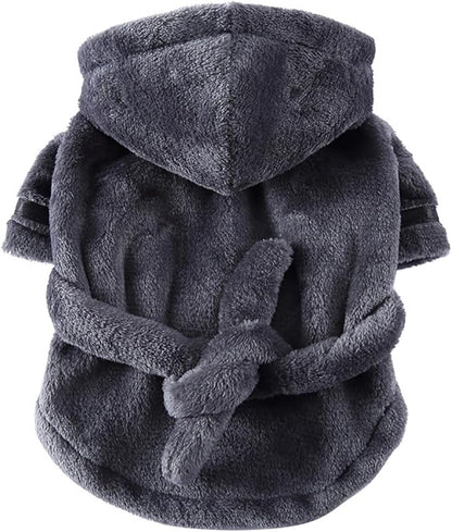 Luxury Soft Flannel Pajamas Puppy Quick Drying Bath Robe Super Absorbent Towel for Small Dogs & Cats