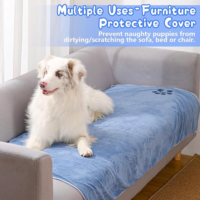 4 Pack Extra Large Dog Bath Towel for Drying Dogs 55×27" Super Absorbent Pet Towel, Microfiber Dog Grooming Towel for Small, Medium, Large Dogs and Cats, Dog Towel Set