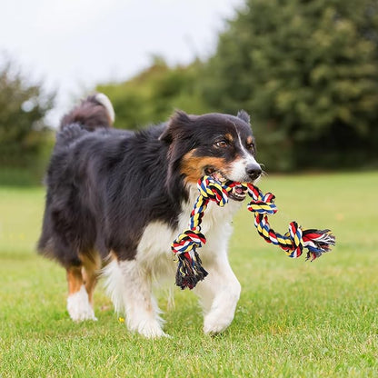 QDAN Dog Rope Toys for Aggressive Chewers, Indestructible Dog Toy, Tough Cotton Chew Toy for Medium Large Dogs