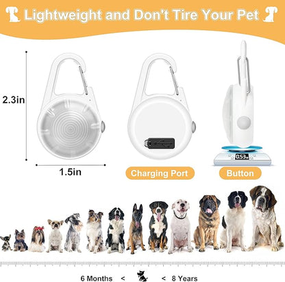 Dog Collar Light, 4 Modes Dog Lights for Night Walking, Rechargeable Pet Collar LED for Nighttime Clip on, IP68 Waterproof Pet Walking Accessories-2 Pack(White)