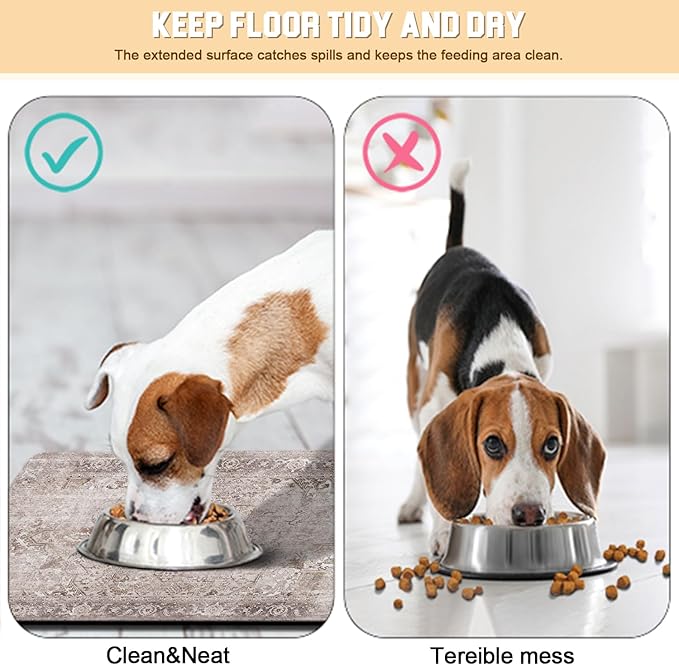 Dog Food Mat for Floors Waterproof Pet Placemat Cat Feeding Bowls Mats for Food and Water, Eco-Friendly Dog Accessories Diatomite Pets Supplies 17" X 30"