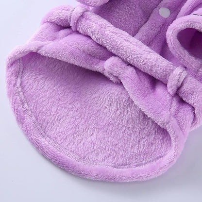 Petyoung Pet Bathrobe Dog Pajama Thickened Hooded Bathrobe Quick Drying and Super Absorbent Dog Bath Towel Soft Pet Nightwear for Puppy Small Dogs Cats