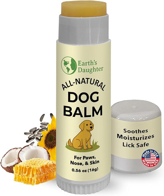 Earth’s Daughter Dog Paw Balm Big 0.56 oz – Organic Paw & Nose Protector with Beeswax, Coconut & Calendula – Itch Relief & Natural Skin Care for Dogs & Puppies – Travel Essential