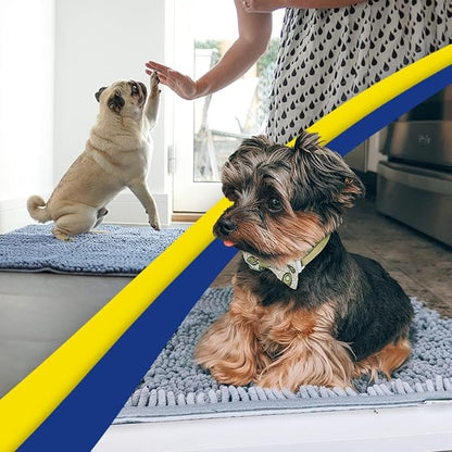 Muddy Mat® | Super Absorbent Door Mat Indoor, Microfiber Quick Dry Chenille Entryway Rug, Non-Slip Front Door Mat, Indoor Mats for Entryway, Machine Washable Pet Rug, Baby Blue 18"X28"