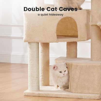 Gardner Pet 41" Cat Tree for Medium Large Cats, Heavy Duty Cat Trees Tower with 2.8in Posts & Washable Top Perches