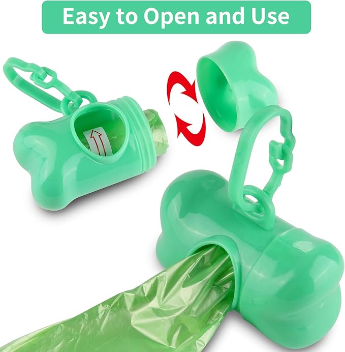 10 Pack Bone Shaped Poop Bag Dispenser Pet Waste Disposal Bag Dispenser (Random Color)