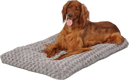 MidWest Homes for Pets Large QuietTime Deluxe Gray Ombré Swirl Plush Pet Bed, Machine Washable, Non-Skid Bottom, Soft Crate Mat for 42-inch Crates
