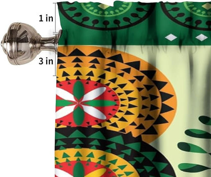 Mexican Style Valances Curtain for Kitchen Cafe, Mexican Sombrero Pepper Guitar Window Treatment Valances Short Curtains Rod Pocket Drape for Dining Room Home Decor, 54x18inch