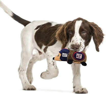 NFL New York Giants Plush Hedgehog Toy for Dogs & Cats, Cool Soft Pet Toy for Fun and Interactive Play, Dog Chew Toy with Squeaker, Licensed Hot Pet Toy