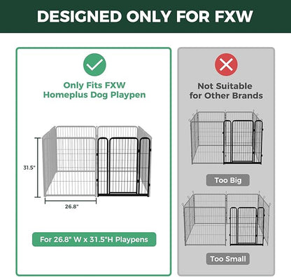 FXW Homeplus Unleashed Dog Playpen Designed for Indoor Use, 1 Add-on Gate, 32" Height for Small and Medium Dogs, Black │Patented