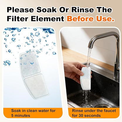 Pet Water Fountain Filter, 8 Cat Dog Water Fountain Filters Replacement Including 6 Filters & 2 Sponges