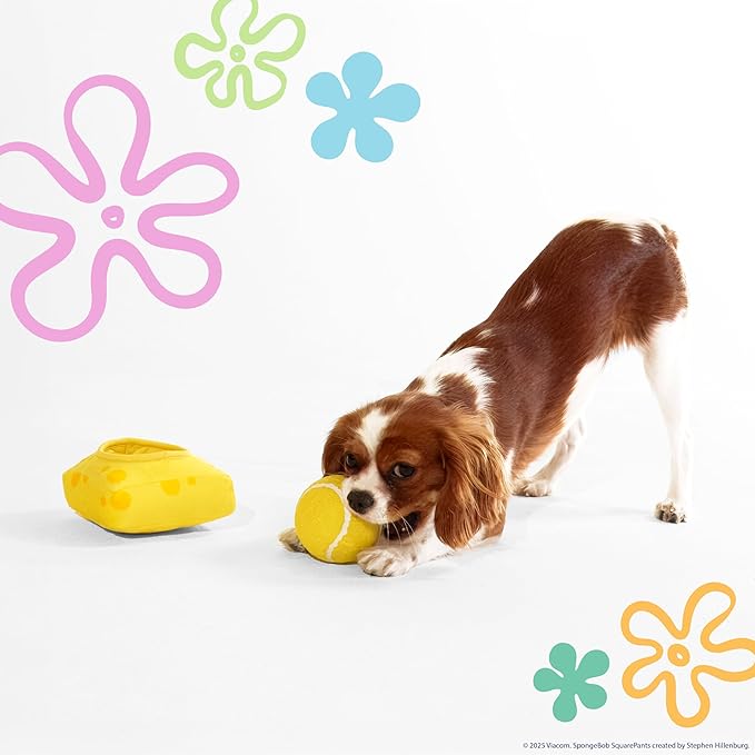 design LAB, Inc. Spongebob Squarepants Official Merchandise | Plush Dog Toys | Spongebob & Gary The Sea Snail (Value 2-Pack) Nesting Toy Tennis Ball & Soft Hide and Seek Treat Dispenser