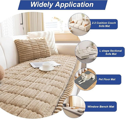 LiveGo Pet Couch Cover Dogs Washable Non-Slip Couch Protector Pet Friendly Dog Mat for Couches and Sofas (Milky Coffee, 70x210 cm/27.6x82.7 in)
