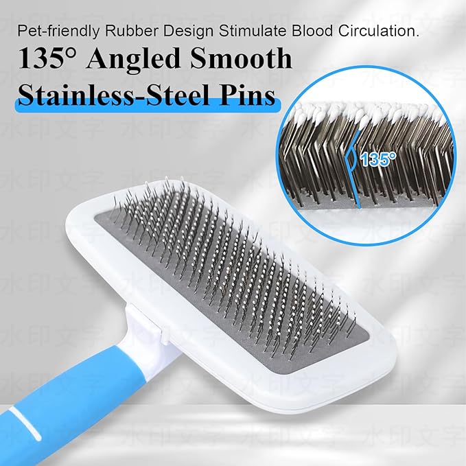 French Bulldog Brush,Skin Friendly Effectively Tackle Shedding,Essential French Bulldog Accessory for Your Pets,Blue