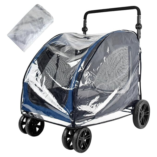 Large Dog Stroller Rain Cover, EVA Transparent Waterproof Windproof Snowproof Cover, Dog/Pet/Cat Stroller Rain Cover for Outdoor, Pet Supplies