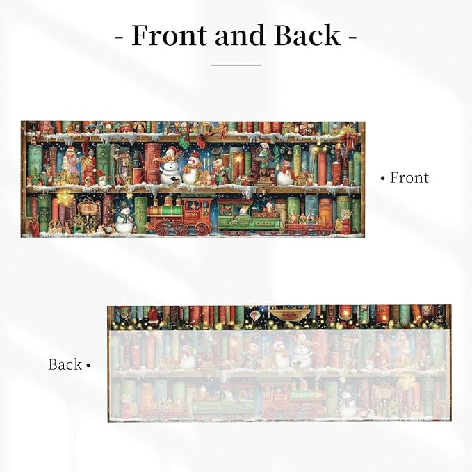 Worltoldb Christmas Bookshelf Curtain Valance Short Rod Pocket Window Treatment for Living Room Bedroom Kitchen Bathroom 1 Panel 54" W x 18" L