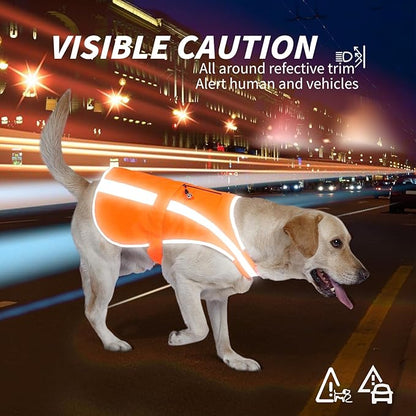 Reflective Dog Vest for Small Medium Breeds, High Visibility Dog Safety Vest with Removable Bell Keep Safe from Hunting, Training & Cars Accidents