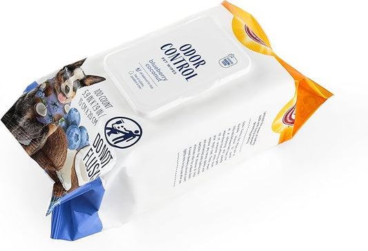 Arm & Hammer for Pets Odor Control Wipes for Dogs, Best Odor Eliminating Waterless Cleaning for Dogs & Puppies | Blueberry Coconut Scent, 100ct (Pack of 2)