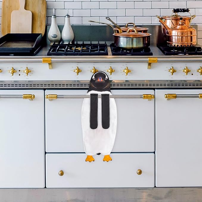 AGRIMONY Penguin Funny Hand Towels for Kitchen Bathroom - Cute Penguin Gifts for Kids Women Men Teens- Easter Valentines Mothers Fathers Housewarming Christmas Birthday Gifts for Animals Lovers