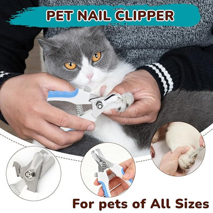 Dog Brush Grooming Kit 10pcs for Shedding, Pet Grooming Kit, Self-Cleaning Slicker Brush, Dematting Rake, Nail Clipper/Trimmer for Dogs,Cats,Rabbits& Small Animals