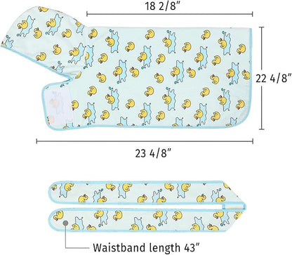 HDE Dog Bathrobe Super Absorbent Quick Drying Puppy Towel Wrap Coat Adjustable After Bath Robes with Hood for Dog Sizes S-XXL Rubber Duck Puddles S