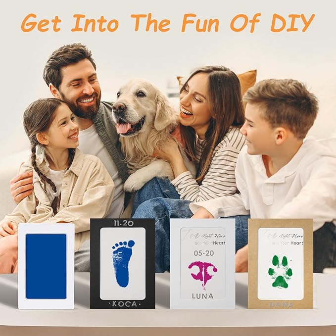 Inkless Paw Print Kit,Dog Paw Print Kit,Dog Nose Print Kit,Clean Touch Ink Pads and Imprint Cards,Pet Paw Print Impression Kit for Dogs Cats Footprint Keepsake