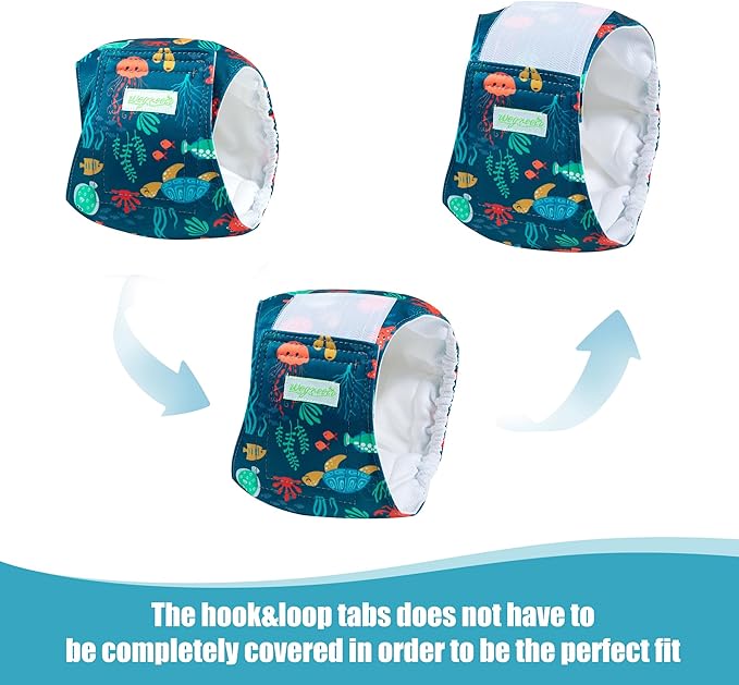 wegreeco Small Dog Diapers Male,Reusable Belly Bands for Male Dogs,Washable Doggie Puppy Diapers Wraps,Medium Large Size (5 Pack X-Small, Marine Animal)