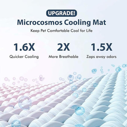 MICROCOSMOS Summer Cooling Mat & Sleeping Pad- Water Absorption Top, Materials Safe, Easy Carry, EZ Clean. Keep Cooling for Pets, Kids and Adults.(Pink, 48" x48")