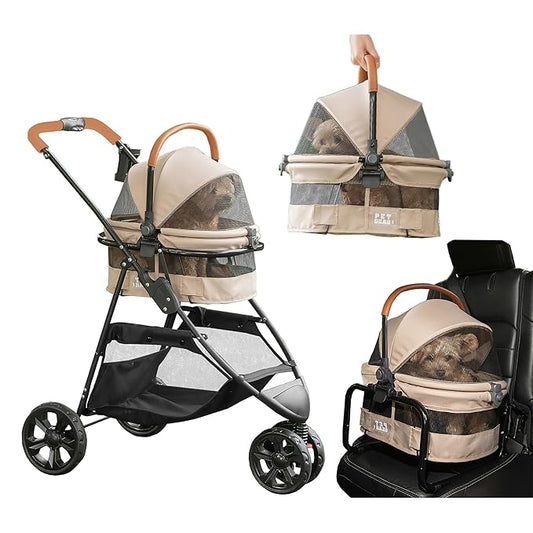 Pet Gear, A Vermont Family Owned Company Since 1936, 3-in-1 Travel System, View 360 Stroller Converts to Carrier and Booster Seat with Easy Click N Go Technology, for Small Dogs & Cats, 4 Colors