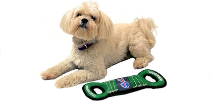 NFL Football Field DOG TOY with Squeaker. - BUFFALO BILLS - For Tug, Toss, and Fetch. - Tough & Durable PET TOY