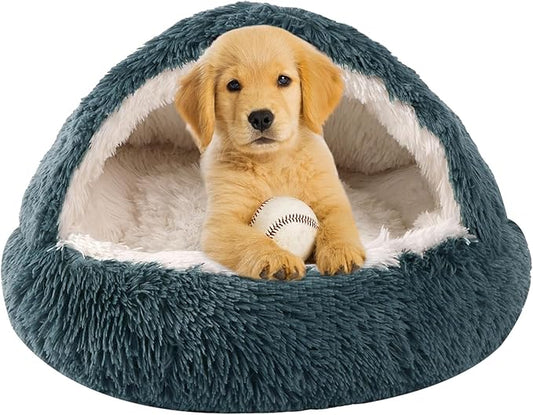 Dog Beds for Small Dogs, Cat Bed Cave, Washable Cute Cat Bed, Cozy Nook Pet Bed for Dogs or Cats, Anti-Slip Puppy Bed Fits up to 12 lbs Pets(Dark Grey, 20" x 20")