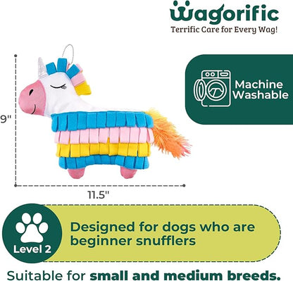 Snuffle Dogs Toys Plush Stuffed Puppy Toy No Squeaky Treat Hide for Medium, Small Dogs and Puppies Slow Feeder, Machine Washable, Pet Supplie Toys for Dogs to Keep Them Busy, Sunshine Rainbow Horse