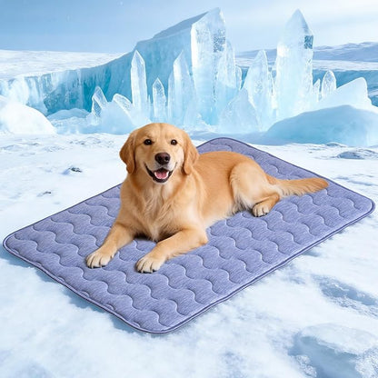 Dog Cooling Mat, Double-Sided Cooling Pet Pad, 55" x 39" Arc-Chill Cool Fiber & Q-MAX>0.45, Soft Breathable Pet Bed for Couch, Crate & Car, Foldable & Washable Summer Pet Blanket - XL