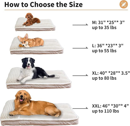 KHONSU PET Dog Bed with Pillow 4in Orthopedic Pad for Large Dogs up to 110 lbs Waterproof Removable Cover Machine Washable for XXL Dogs