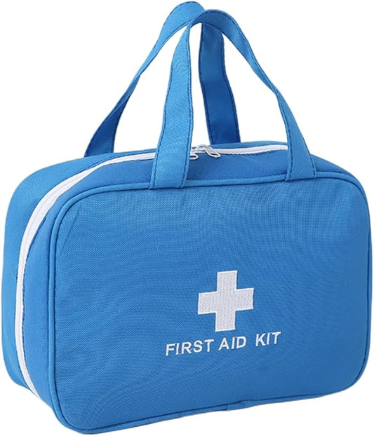 First Aid Bag Empty First Aid Kit Bag Travel Medical Pouch Camping Medicine Emergency Trauma Organizer Bags Portable for Outdoor Riding Working Car Nurse Pet Dog Cat Horse (Blue)
