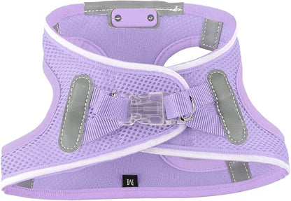 Light Up Dog Harness,Rechargeable LED Dog Harness for Small Medium Large Dogs,Reflective Lighted Safety Vest for Night Walking & Camping,Lightweight & Adjustable,Lavender Purple,S