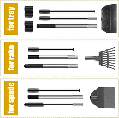 Niubya Pooper Scooper for Dogs, Metal Poop Scooper Tray and Rake Set with Adjustable Long Handle, Dog Pooper Scooper for Pet Waste Removal