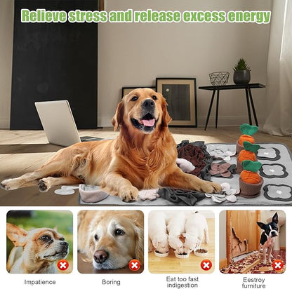 Snuffle Mat for Dogs Large Breed - 32'' X 20'' Washable Durable Sniff Mat for Slow Feeding Training, Enrichment Puzzle Toy for Mental Stimulation & Stress Relief