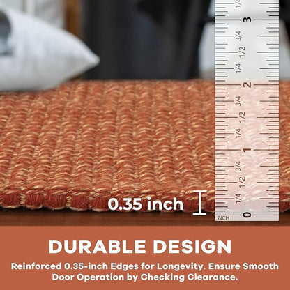 KOZYFLY Extra Long Runners for Hallways 3x16 ft Washable Kitchen Runner Non Slip Rubber Backed Hallway Rug Cotton Entryway Runner Rug Floor Carpet for Indoor Hall, Kitchen, Stair, Orange/Tan