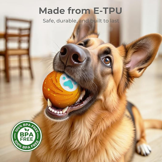 Lovkid Smart Interactive Dog Ball Toy - Durable E-TPU for Aggressive Chewers, 3 Play Modes Automatic Moving, Bouncing, Pet Gift for Medium and Large Dogs Indoor & Outdoor Use(Orange)
